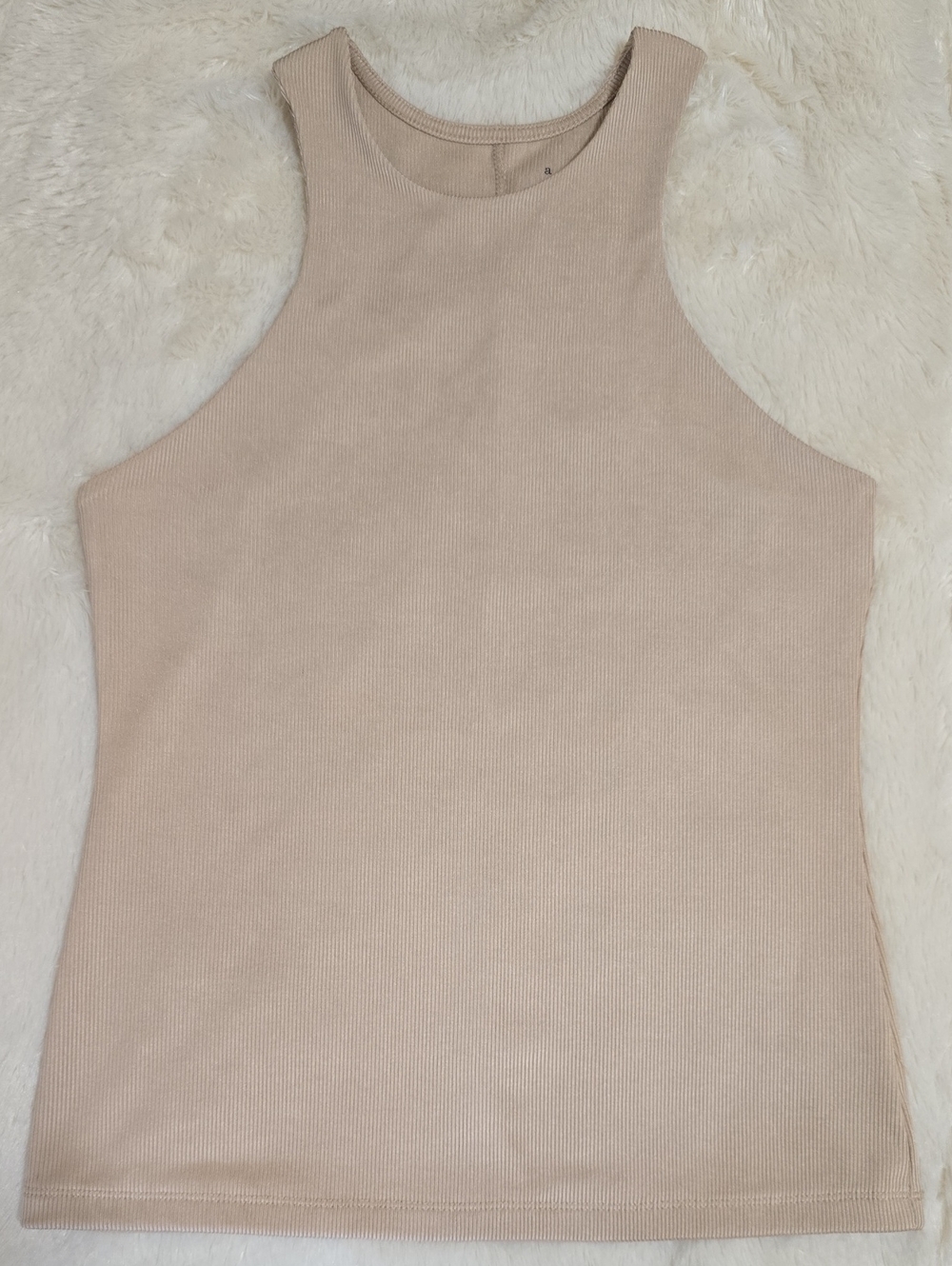 a new day Ribbed High-Neck Tank Top in Light Beige (EUC)